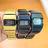 Montres numériques personnalisées rétro-futuristes Y2K pour hommes, bracelet en plastique, affichage LED, étanches, montres électroniques pour hommes