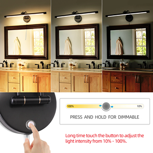 Modern <b>LED</b> Bathroom Mirror Wall Lamp with Aluminum Construction 40cm Length IP44 Rated Dimmable 3-Year Warranty - Product Image 6