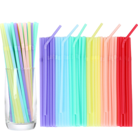 Pailles jetables 210*6mm pour Bubble Tea, épaisses, arc-en-ciel, en plastique, pour fournitures de fête