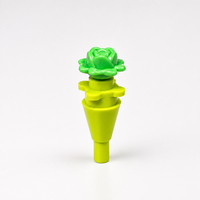 Tête de rose en plastique DIY avec tige verte pour artisanat, bouquets, décoration intérieure et pièces de jouets – Accessoire de fleur en briques de construction