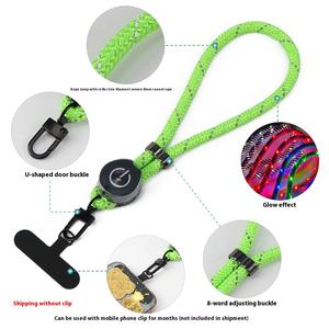 Pendentif universel à lumière LED pour téléphone Lanière de téléphone en polyester suspendue au poignet Boucle d'anneau USB Sports Entertainment - Product Image 5