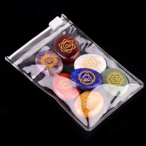 Juego de Piedras de los 7 Chakras de <span class=keywords><strong>Yoga</strong></span>, Forma Ovalada, Estilo Feng Shui, Decoración del Hogar, Venta al por Mayor de Fábrica, Seguro Comercial, Hecho de Ágata - Product Image 5