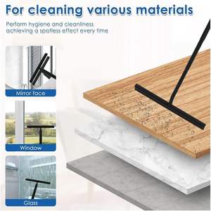 Racleur de vitre télescopique réglable de qualité supérieure, en caoutchouc souple noir, outil de nettoyage, manche en aluminium, essuie-glace pour vitres - Product Image 6