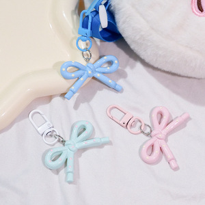 <span class=keywords><strong>Nouveau</strong></span> porte-clés pendentif nœud ajouré couleur bonbon d'été - Bijou mignon de style coréen pour amis ou comme cadeau. - Product Image 3