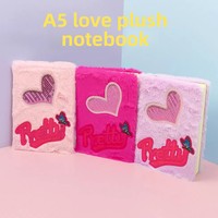 Cuaderno de Peluche con Bolígrafo, Caja de Regalo en Forma de Corazón, Set de Regalo de Recuerdo para San Valentín, Kit de Diario, Estilo Fresco