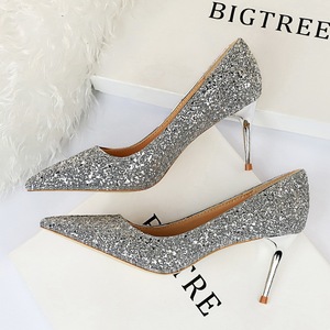 9219-1 alta qualità <span class=keywords><strong>tacchi</strong></span> alti e sottili scarpe da donna pump a punta luccicanti paillettes scarpe da sposa per sposa <span class=keywords><strong>tacchi</strong></span> per le signore - Product Image 6