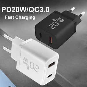 <span class=keywords><strong>Cargador</strong></span> de Pared <span class=keywords><strong>USB</strong></span>-<span class=keywords><strong>C</strong></span> de Carga Rápida GaN de 18W/20W con Doble Puerto y Enchufe CE/US/EU - Product Image 5