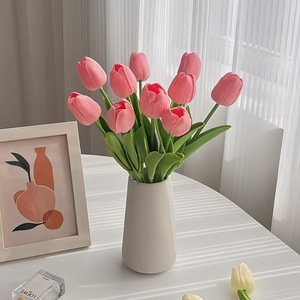 Tulipe artificielle à tige unique rose en PVC, haute simulation, décoration d'intérieur pour la table du salon - Product Image 1