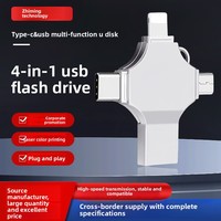 Chiavetta USB Multifunzione in Metallo per Telefono, Tipo-C ad Alta Velocità per Computer, Quattro-in-uno Compatibile 64/128GB, Nuovo Prodotto all'Ingrosso