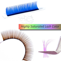 Extensions de cils en soie russes individuelles faites à la main, volume individuel, couleur, LC BC, haute qualité, véganes