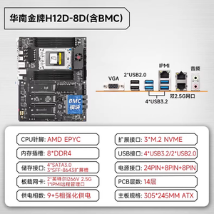 Placa base soporte 4GPU para servidor AI Deepseek H8D con placa base - Product Image 2