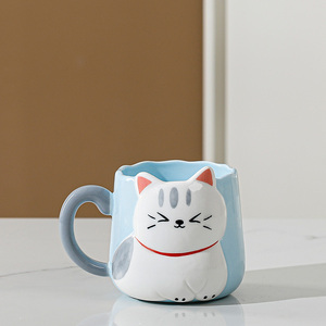 Cameo Kitten Model Tumbler Taza de café de diseño minimalista con saludo de mano para té o leche - Product Image 4