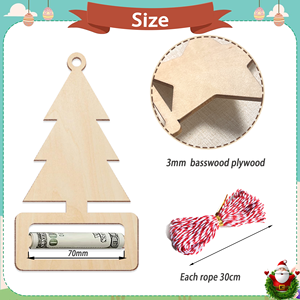 OEM ODM Wooden Xmas Crafts Christmas Cash <b>Envelope</b> Holiday Money Holder Christmas Cash Card Holder Christmas Money Holder - Product Image 4