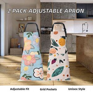 Paquete de 2 Delantales Ajustables de Lona de Algodón Resistentes para Chef o Artista, Unisex, con Bolsillos Laterales para Cocina y Pintura - Product Image 2