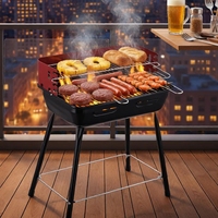 Barbecue au charbon de bois commercial pliable multifonctionnel en acier, petit modèle coréen moderne, pour fêtes en extérieur et jardins, vente en gros