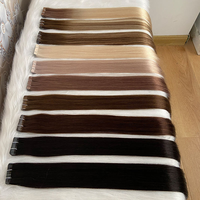 Extensions de cheveux à bandes adhésives fines et sans couture en PU, 100 % cheveux humains vierges, lisses et soyeux, double épaisseur, vente en gros