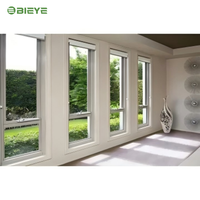 Ventana de Aluminio con Marco Delgado Resistente a la Intemperie, con Vidrio Templado de Seguridad, para Balcón y Patio Exterior