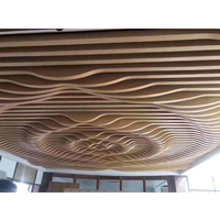 Techo suspendido decorativo interior con listones curvos de aluminio, techos falsos de aluminio.