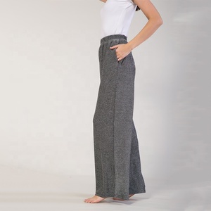 2023 fournisseur direct d'usine décontracté brillant <span class=keywords><strong>femme</strong></span> <span class=keywords><strong>pantalon</strong></span> pleine longueur <span class=keywords><strong>taille</strong></span> élastique pour l'été et l'automne - Product Image 3