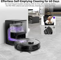 Robot Vacuum Mop Combo MONSGA 6000Pa 3.5L Pengosongan Otomatis Navigasi Lidar 360° Daya Tahan Baterai 180 Menit Kontrol APP/Remote/Suara 5 Lantai