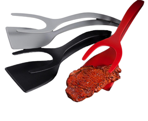 Juego de 3 Espátulas de Plástico Antiadherentes, Rojas, Negras y Grises, Utensilios de Cocina para Cocinar Bistec y Omelette - Product Image 1