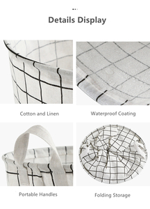 35*44cm di cotone biancheria <span class=keywords><strong>sporca</strong></span> cesto pieghevole rotondo impermeabile organizzatore secchio di abbigliamento per la casa per bambini bambini giocattoli scatole di stoccaggio - Product Image 4