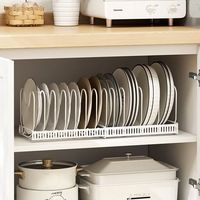 Étagère à vaisselle et bols rétractable en métal, avec armoire de rangement, pour cuisine transfrontalière