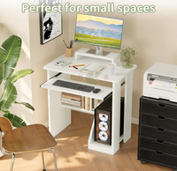 Bureau d'ordinateur compact de 30 pouces avec étagère de rangement, table d'écriture moderne pour bureau à domicile, poste de travail gain de place pour petites pièces