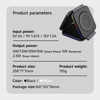 Chargeur sans fil 3 en 1 portable pour téléphone portable chargeur sans fil magnétique pliable 3 en 1