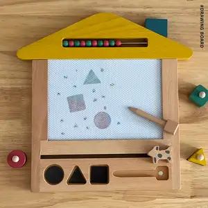 木製の子供の製図板の書き込み、塗装、着色消去可能な漫画の家庭用多機能落書き製図板