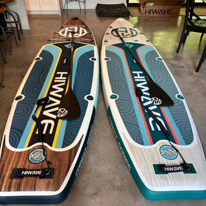 Wooden Series Wholesale OEM Factory 34'' Inflatable Standup Paddle Board Surfboard <b>Surfing</b> Sup for Water Sports HW06/5 Natural W - Product Image 1