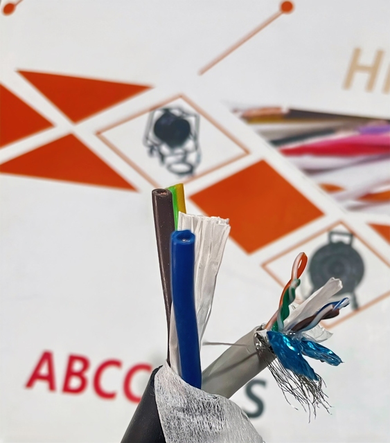 ABCCABLS 2-in-1 Network & Power Hybrid Cable Cat6 with Integrated Power Cord for Stage/IP Devices