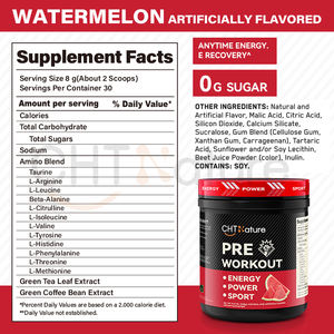 CHTNature Preentrenamiento con té verde BCAA <span class=keywords><strong>Amino</strong></span>ácidos Extracto de café verde Preentrenamiento en polvo - Product Image 2