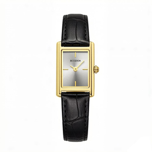 Montre de luxe OEM fine pour femme, montre-bracelet en cuir vert avec cadran carré, montre à quartz de luxe pour femme - Product Image 6