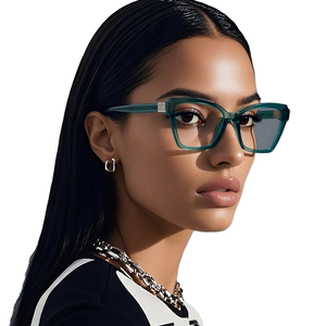 <span class=keywords><strong>Gafas</strong></span> Ópticas Modelo 2283 TR90 con Montura Completa y Bisagras <span class=keywords><strong>de</strong></span> Resorte, Protección UV y Anti-Luz Azul, Diseño Ojo <span class=keywords><strong>de</strong></span> Gato para Mujer - Product Image 1