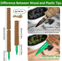 Kit de Supports Écologiques en Fibre de Coco pour Plantes Grimpantes : Poteaux Naturels Pliables en Monstera pour Jardin et Maison