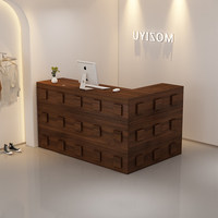 Comptoir d'angle de caisse style médiéval pour magasin de vêtements, bar, réception pour femmes, salon de coiffure, salon de beauté, modèle de comptoir de réception