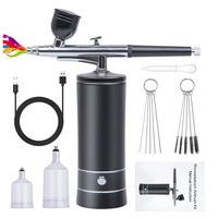 Kit aérographe Mini aérographe portable avec compresseur Kit de pistolet aérographe sans fil pour le maquillage, la peinture et la décoration de gâteaux