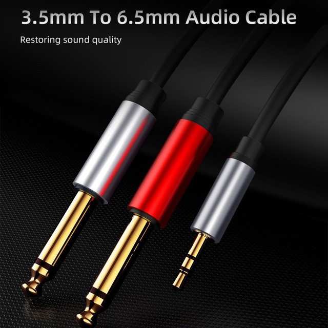 Instrument Accessories Audio Splitter Cable Length 1.5m 3.5mm to 6.35mm Dual RCA Cable 3.5mm Audio Cable Mobile Speaker Cable