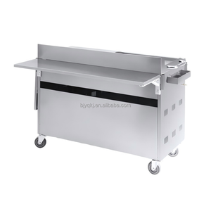 Carrello Alimentare Commerciale Convertibile in Acciaio Inossidabile a 4 Ruote con Doppio Asse Tandem, Scomparti Isolati e Spazio per Preparazione Cibo e Griglia per Esterni - Product Image 6