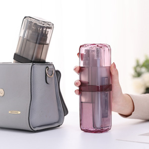 Vaso portátil de enjuague bucal con soporte para cepillo de dientes, de plástico transparente, para viaje. - Product Image 2
