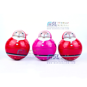 Caja de hojalata con forma de vaso Roly-poly Santa Muñeco de nieve Navidad Tin Prink Color - Product Image 3