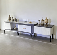 Table basse et meuble TV de style minimaliste nordique, blanc, luxe, pour salon, meubles de salon