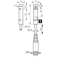 Capteur de proximité inductif encastré en laiton nickelé DCCQ05M0.8PSK-K-TSL IP67