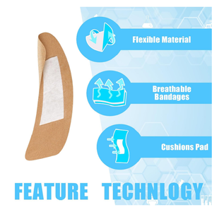 ผ้าพันแผลผ้าชนิดมีกาวยืดหยุ่นขนาดใหญ่ช่วยในการดูแลแผลและสายรัดป้องกันจำนวนมาก - Product Image 3