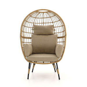 बगीचे के लिए धातु झूला सभी मौसम के लिए बिस्तर सन लाउंजर रतन विकर आउटडोर फर्नीचर अंडे की कुर्सियाँ - Product Image 3