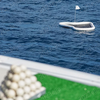 Yacht de golf flottant avec cible flottante, parcours de golf aquatique gonflable pour les divertissements marins et les fêtes