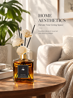 Diffuseur de parfum d'ambiance de luxe longue durée avec bâtonnets floraux, flacon de parfum d'intérieur