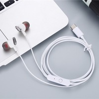 Écouteurs intra-auriculaires filaires USB Type-C avec microphone haute définition intégré. Qualité sonore claire et bouchons d'oreille antibruit