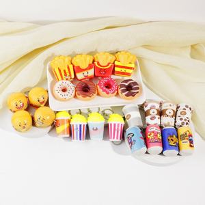2025 sıcak satış Kawaii PU köpük <span class=keywords><strong>Hamburger</strong></span> sıkmak oyuncak yavaş yükselen stres giderici anahtarlık anksiyete Fidget rahatlama için 5-7 yıl - Product Image 3